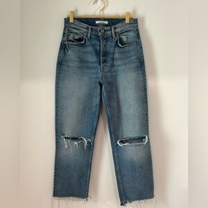 Grlfrnd Helena Distressed Blue Jeans size 27 in color WHAT IS LIFE